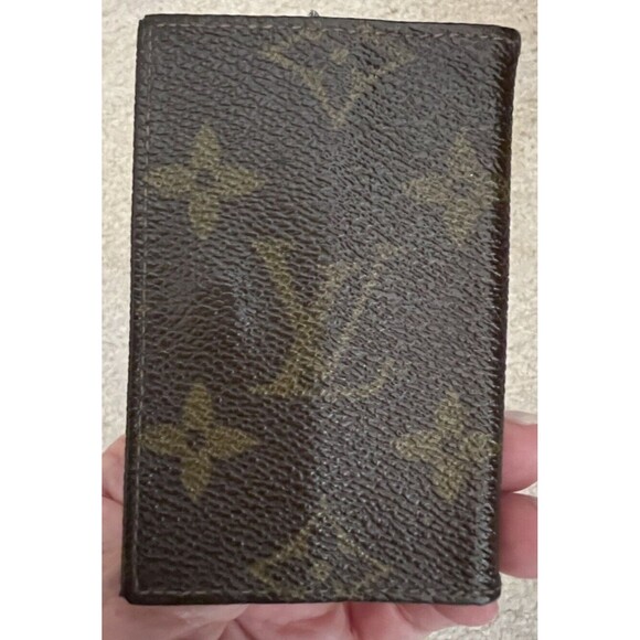 Louis Vuitton Key Holder Brown Monogram Logo  Leather Lined Size 3.5 X 2.5 Inch - Picture 1 of 9